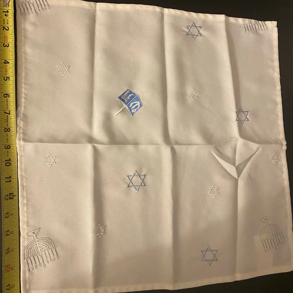 Star Of David Menorah Dreidel Candelabra Silver Ridgefield Home Napkins Set Of 6